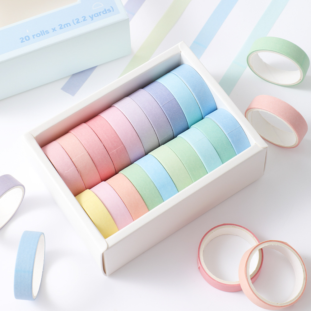 20 rolls Washi Tape Set Simple - огляд і ціна Masking Tape Thin