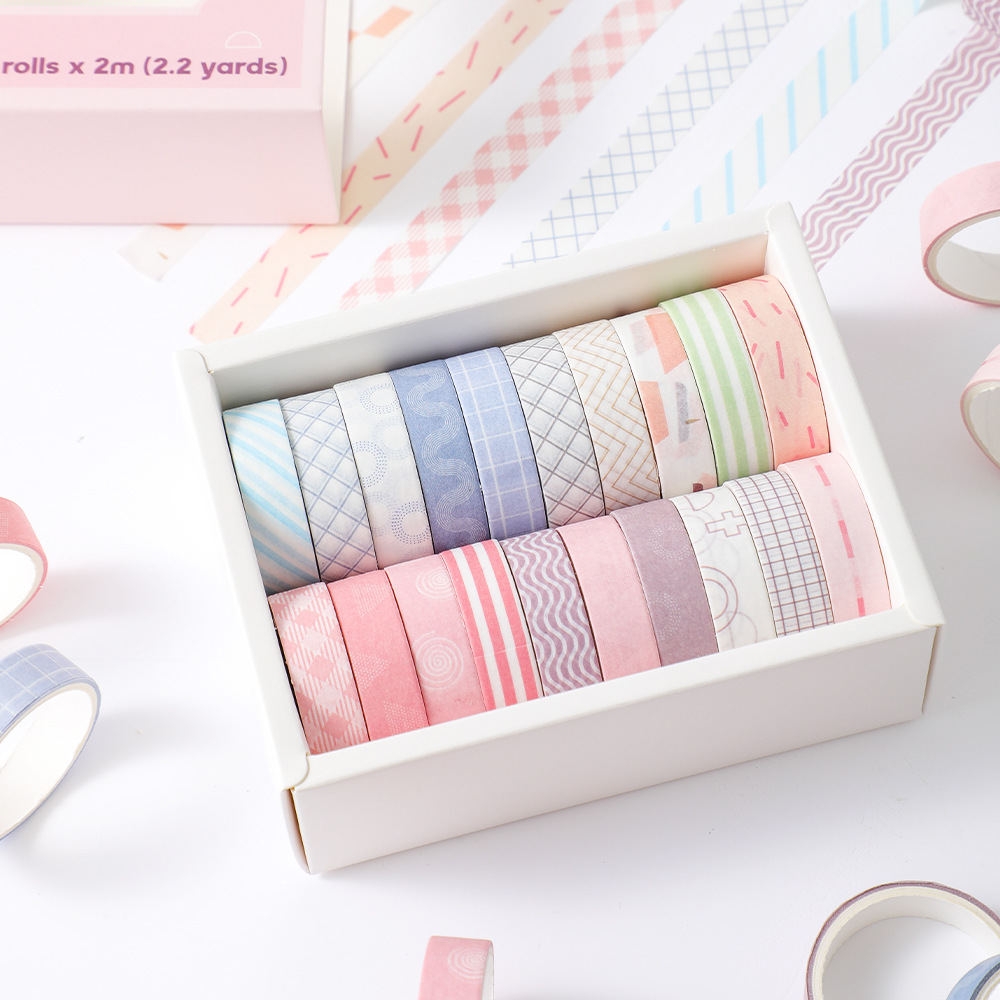 20 rolls Washi Tape Set Simple - огляд і ціна Masking Tape Thin
