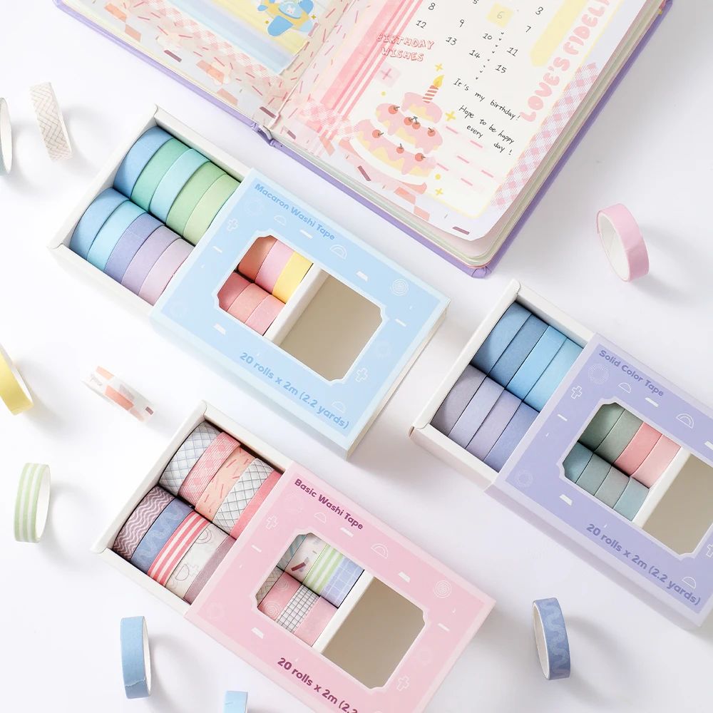 20 Rolls Colorful Slim Washi T - огляд і ціна Masking Tape Thin
