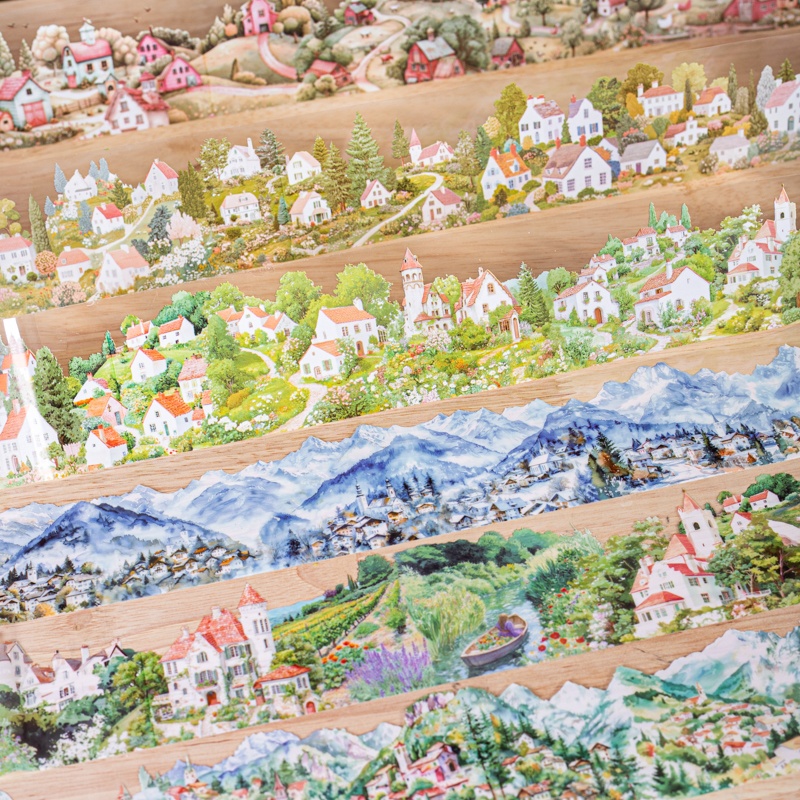 6 Rolls 6Cm×200Cm Village Them - огляд і ціна Masking Tape Thin